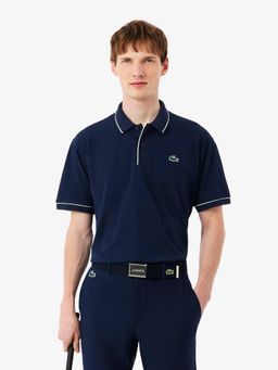 Lacoste - Men Blue Heat Regulating Mini Pique Golf Polo Shirt