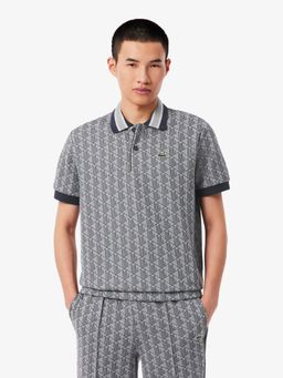 Lacoste - Men Multi-Color Classic Fit Monogram Jacquard Polo Shirt