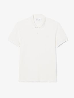 Lacoste - Men White Classic Fit Ribbed Knit Polo Shirt