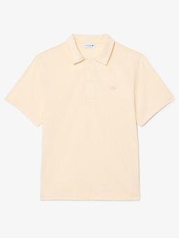 Lacoste - Men Beige Paris Classic Fit Open Neck Embroidered Polo Shirt