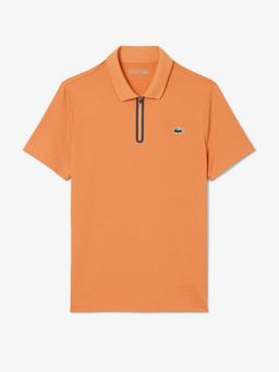 Lacoste - Men Orange Ultra Dry Stretch Jacquard Tennis Polo Shirt