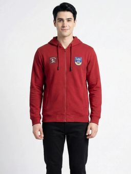 Lee - Men Red Pure Cotton Slim Fit Sweatshirt