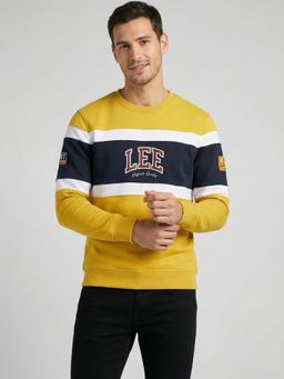 Lee - Men Multi-Color Cotton Blend Slim Fit Sweatshirt