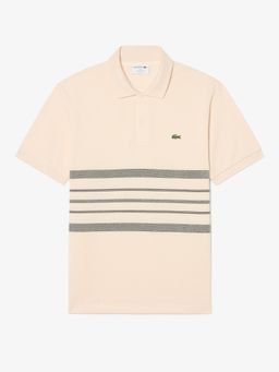 Lacoste - Men White French Made Classic Fit Striped Polo