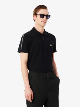 Lacoste - Men Black Regular Fit Logo Stripe Polo Shirt