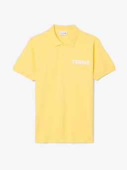 Lacoste - Men Yellow Classic Fit Printed Petit Pique Polo Shirt