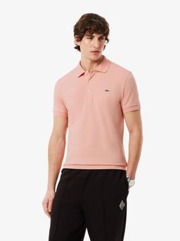 Lacoste - Men Pink Slim Fit Stretch Petit Pique Polo Shirt