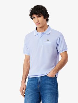 Lacoste - Men Blue Classic Fit Pocket Accent L.12.12 Polo Shirt