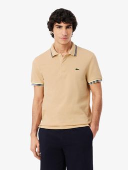 Lacoste - Men Beige Regular Fit Trim Accent L.12.12 Polo Shirt