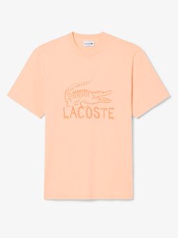 Lacoste - Men Peach Printed Cotton T-shirt