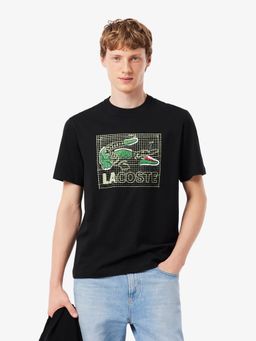 Lacoste - Men Black Printed Cotton T-shirt