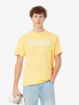Lacoste - Men Yellow Printed Cotton T-shirt