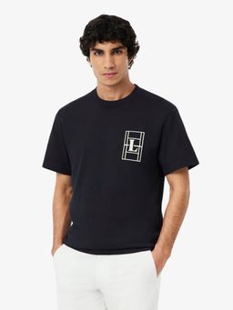 Lacoste - Men Black Embroidered Heavy Jersey T-shirt