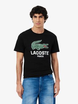 Lacoste - Men Black Printed Cotton T-shirt