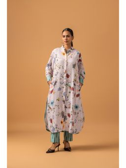 Naseebo - Meadow Dream Linen Premium Kurta with Pant - Multi-Color