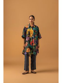 Naseebo - Kohl Mirage Muslin Kurta with Pant - Multi-Color