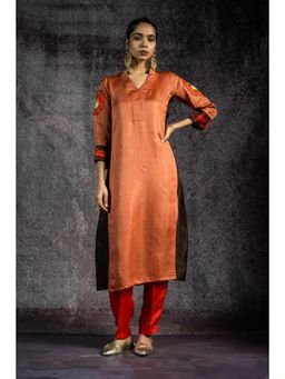 UDD DESIGN - Govardhan Metallic Sunset Kurta with Pant - Brown