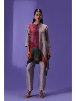 Label Radini - Aurora Haze Short Kurta with Pant - Grey