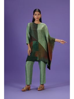 Label Radini - Olive Poise Short Kaftan with Pant - Green