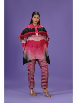 Label Radini - Rose Noir Short Kaftan with Pant - Pink