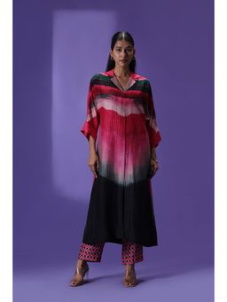 Label Radini - Midnight Blush Long Kurta with Pant - Multi-Color
