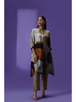 Label Radini - Mocha Mirage Middle Length Co-Ord Set - Grey