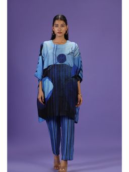 Label Radini - Blue Eclipse Kurta Style Kaftan with Pant