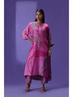 Label Radini - Wildflower Muse Long Kurta with Pant - Pink