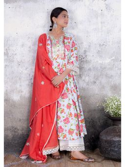 Maitri Jaipur - Baby Blue Anarkali Kurta With Palazzo And Dupatta