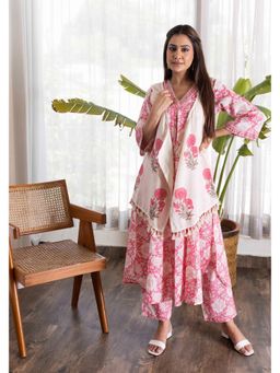 Maitri Jaipur - Rose Pink Kurta with Pant and Jacket