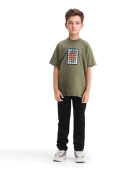 RARE ONES - Olive Printed Regular Fit T-Shirt