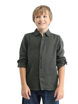 RARE ONES - Green Solid Regular Fit Shirt