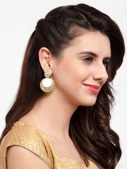 Anika's Creations - Anika's Creation Stylish Black Meenakari American Diamond Chandbali For Parties