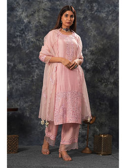 Saatvikei - Raasika - Black Kurta with Palazzo and Dupatta (Set of 3)