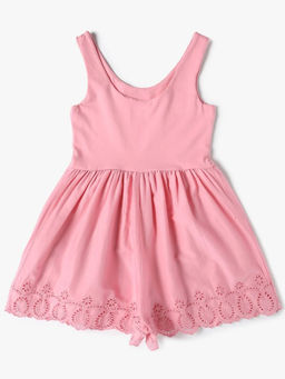 GAP - Pink Round Neck Cut-Work Pattern Playsuit