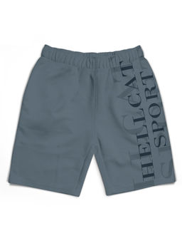 HELLCAT - Trendy Dark Grey Typographic Shorts for Boys