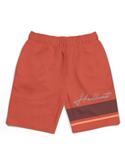 HELLCAT - Trendy Orange Typographic Shorts for Boys