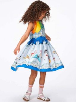 Molo - Girls Blue Organic Cotton Carousel Dress