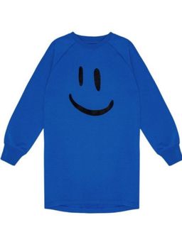 Molo - Girls Blue Smiley-Print Sweatshirt Dress
