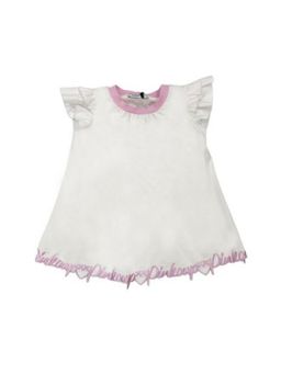 Pinko - Girl White Cotton Half Sleeve Dress
