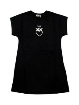 Pinko - Girl Black Cotton Half Sleeve Dress