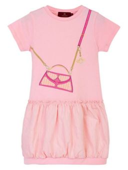 Aigner - Girls Pink Cotton Handbag-Print Dress