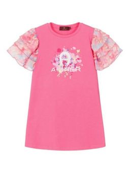 Aigner - Girls Fuchsia Pink and Pastel Cotton Dress