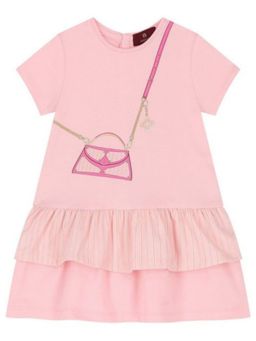 Aigner - Baby Girls Pink Bag-Print Cotton Dress