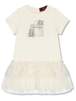 Aigner - Baby Girls Ivory Cotton Handbag Print Dress