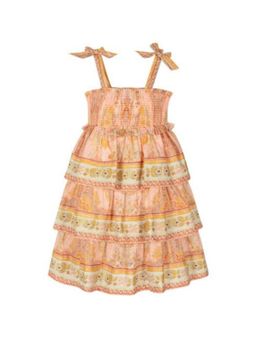 Zimmermann - Girls Pink Cotton Tiered Dress