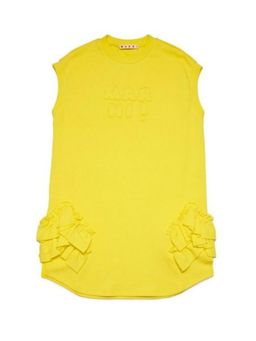 Marni - Girls Yellow Logo Solid Dress