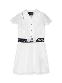 John Richmond - Girls White Floral Lace Flared Dress