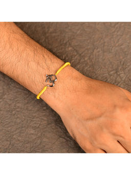 Kaj Fine Jewellery - OM Cord Rakhi Bracelet in 14KT Black Gold