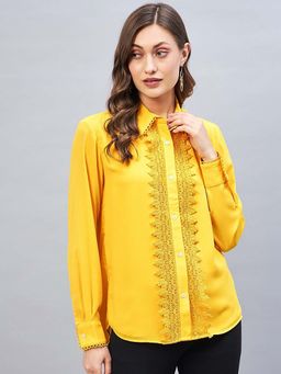 DELAN - Laced Up Shirt Style Top